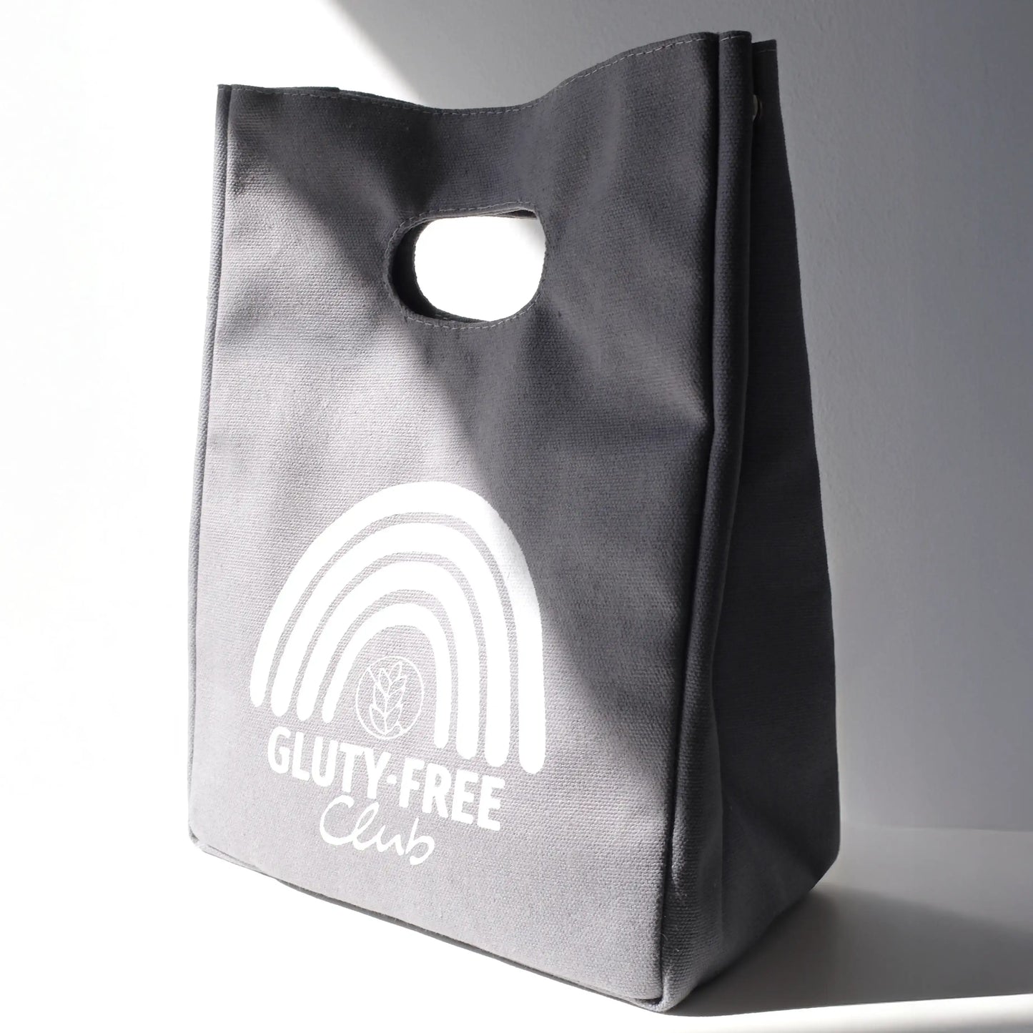 Insulated rainbow lunch bag, gluten-free labeled