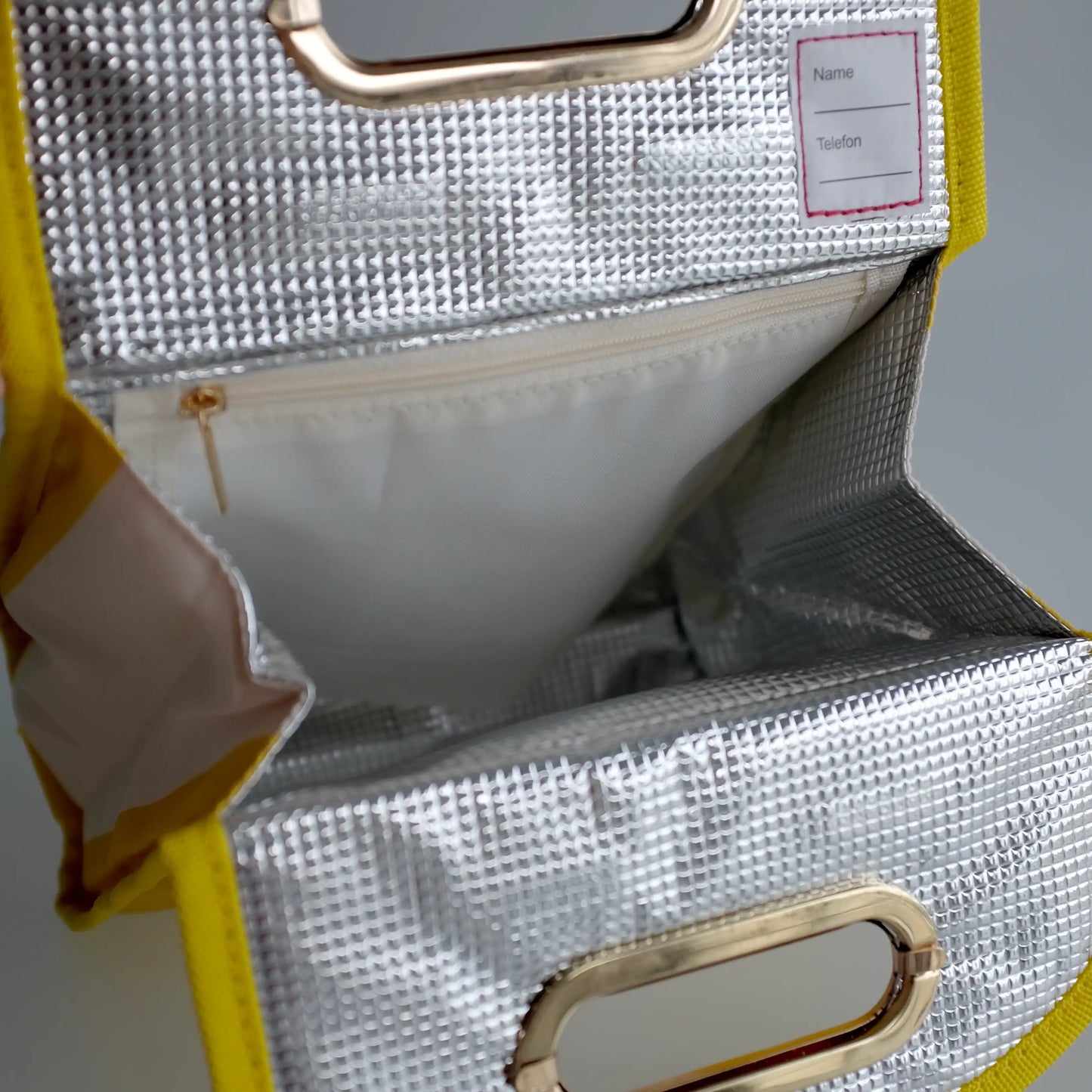 Insulated lunchbag Pro – green + yellow striped | bundle