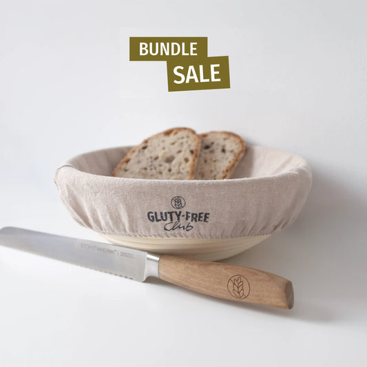 Backset – großer Gärkorb & Brotmesser für glutenfreies Backen