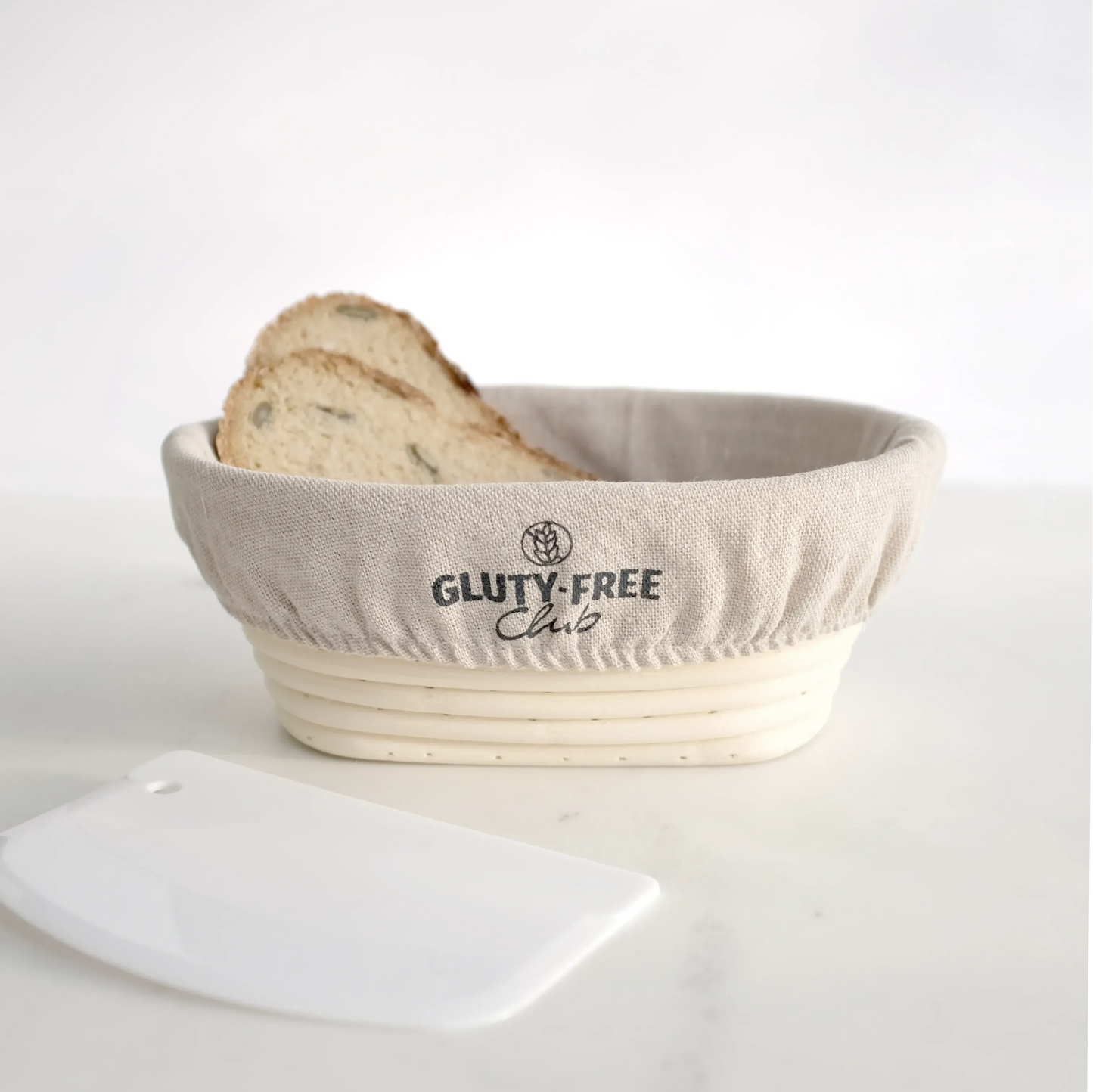 Banneton / Bread basket oval, gluten-free only, with scraper