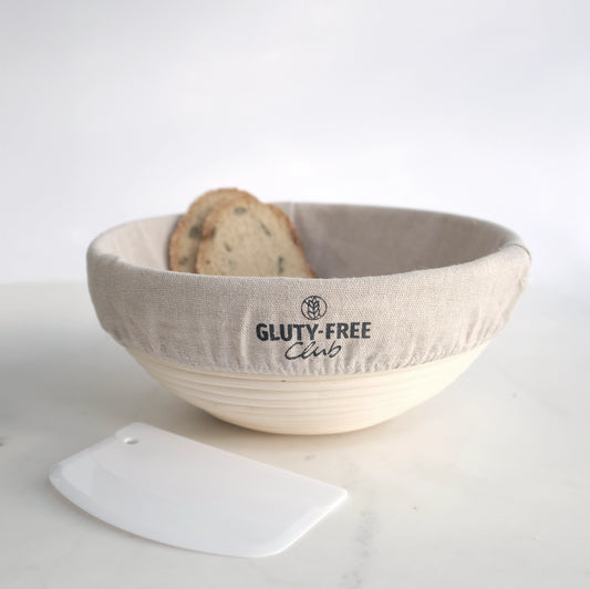 Gärkörbchen / Brotkorb rund + Teigschaber, glutenfreie Nutzung