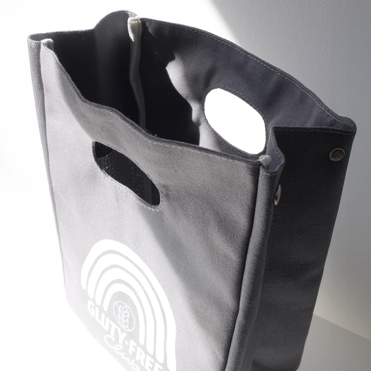 Insulated rainbow lunch bag, gluten-free labeled