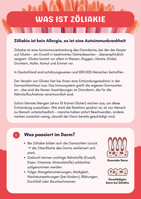 Zöliakie Flyer, Infoblatt, Handout, Druckbares PDF