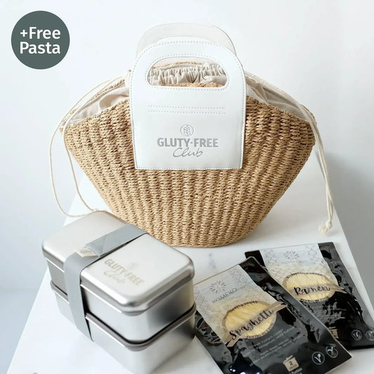 Iso Korbtasche × Edelstahl Doppel-Lunchbox bundle × gratis Pasta