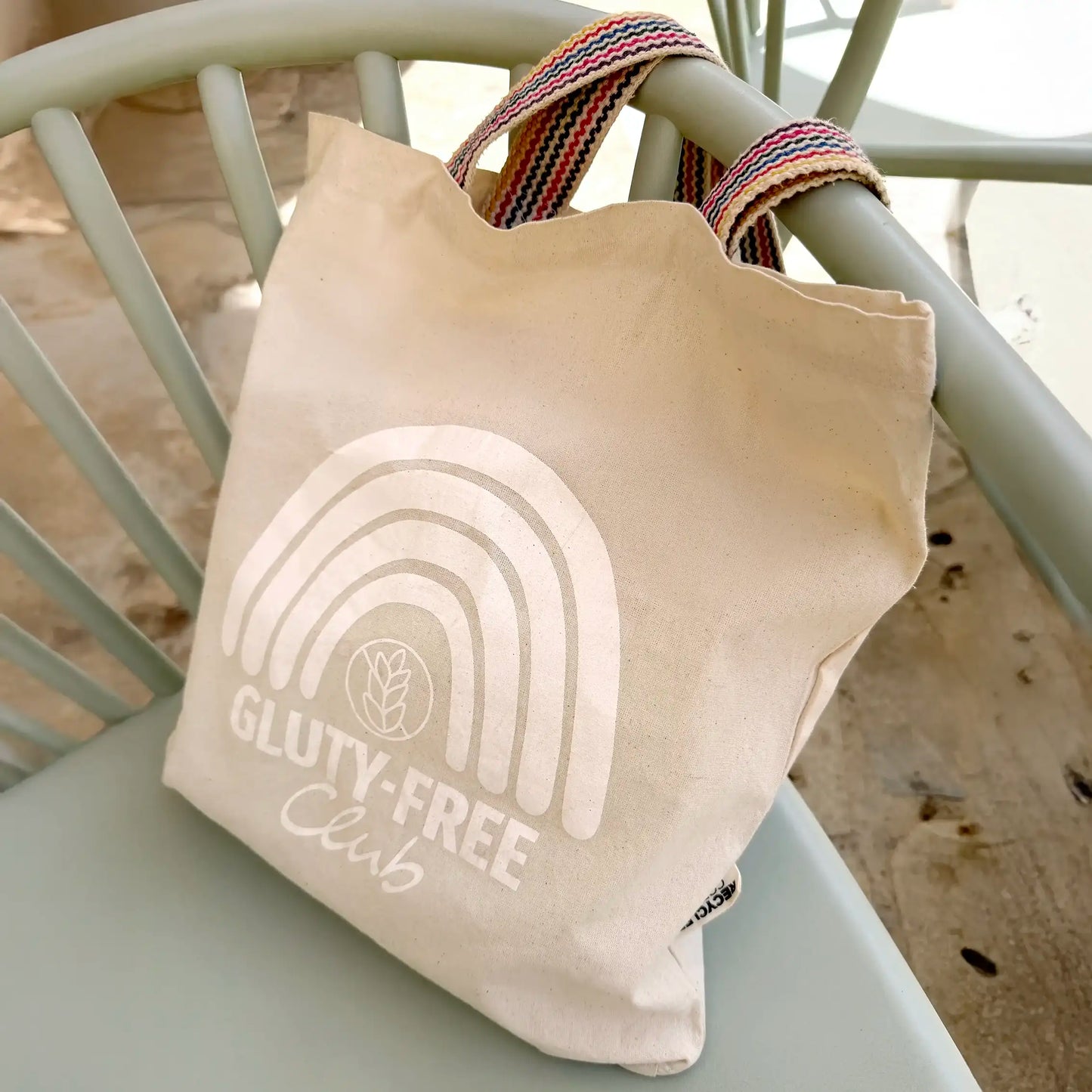 Cotton rainbow tote bag